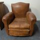 Pair of moustache club armchairs in leather, France, 1930s — to be restored.