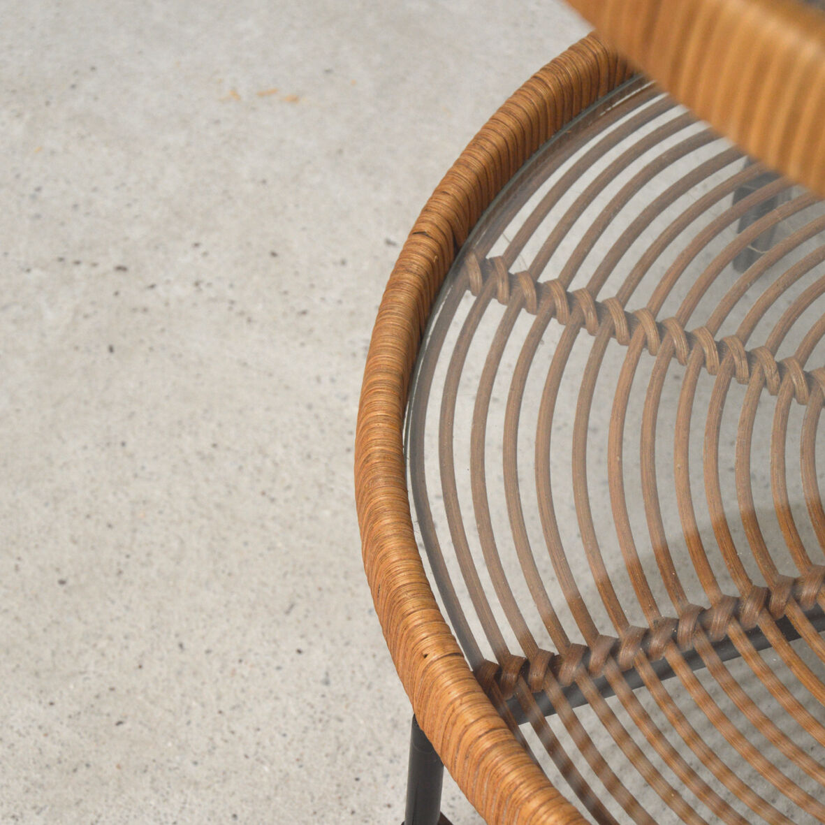 Wicker and rattan coffee table 1960