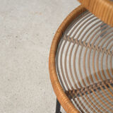 Wicker and rattan coffee table 1960