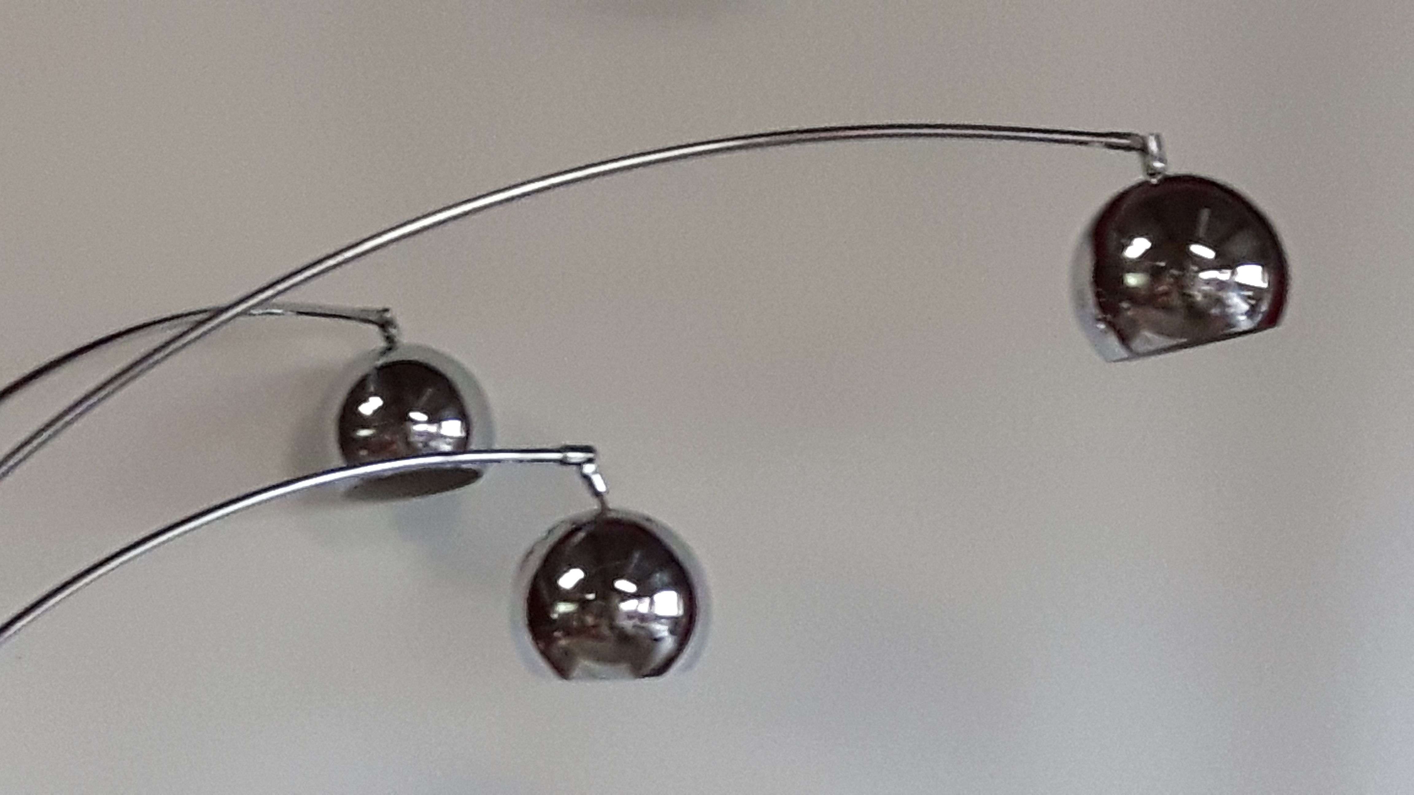 Lampe 3 boules chromées