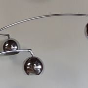 Lampe 3 boules chromées