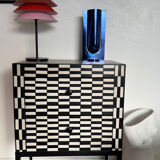 Checkerboard marquetry chest of drawers