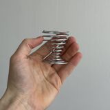 Set of 8 silver metal egg cups