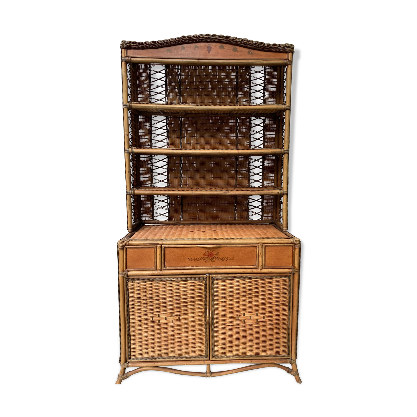 Bookcase bamboo wicker rattan