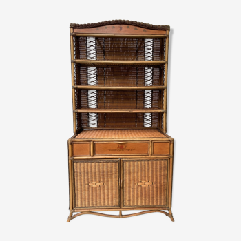 Bookcase bamboo wicker rattan