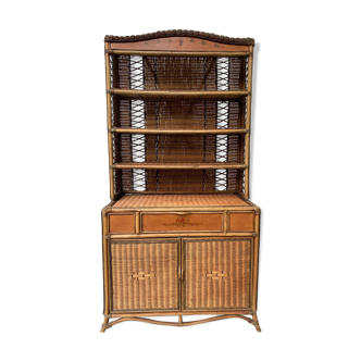 Bookcase bamboo wicker rattan