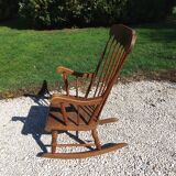 Rocking-chair in beech of the 60s wood