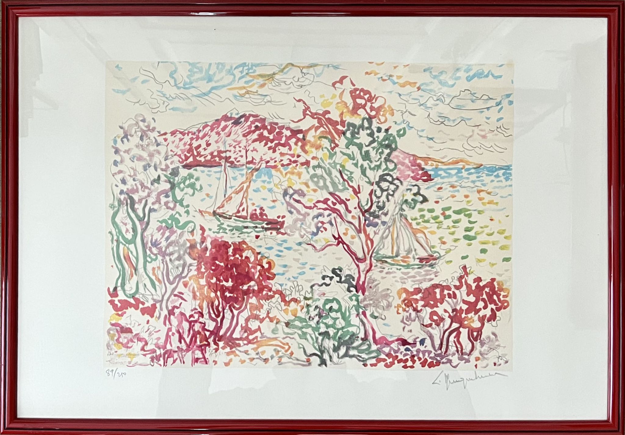 Les voiliers lucien neuquelman (1909-1988) lithograph, signed in pencil and numbered