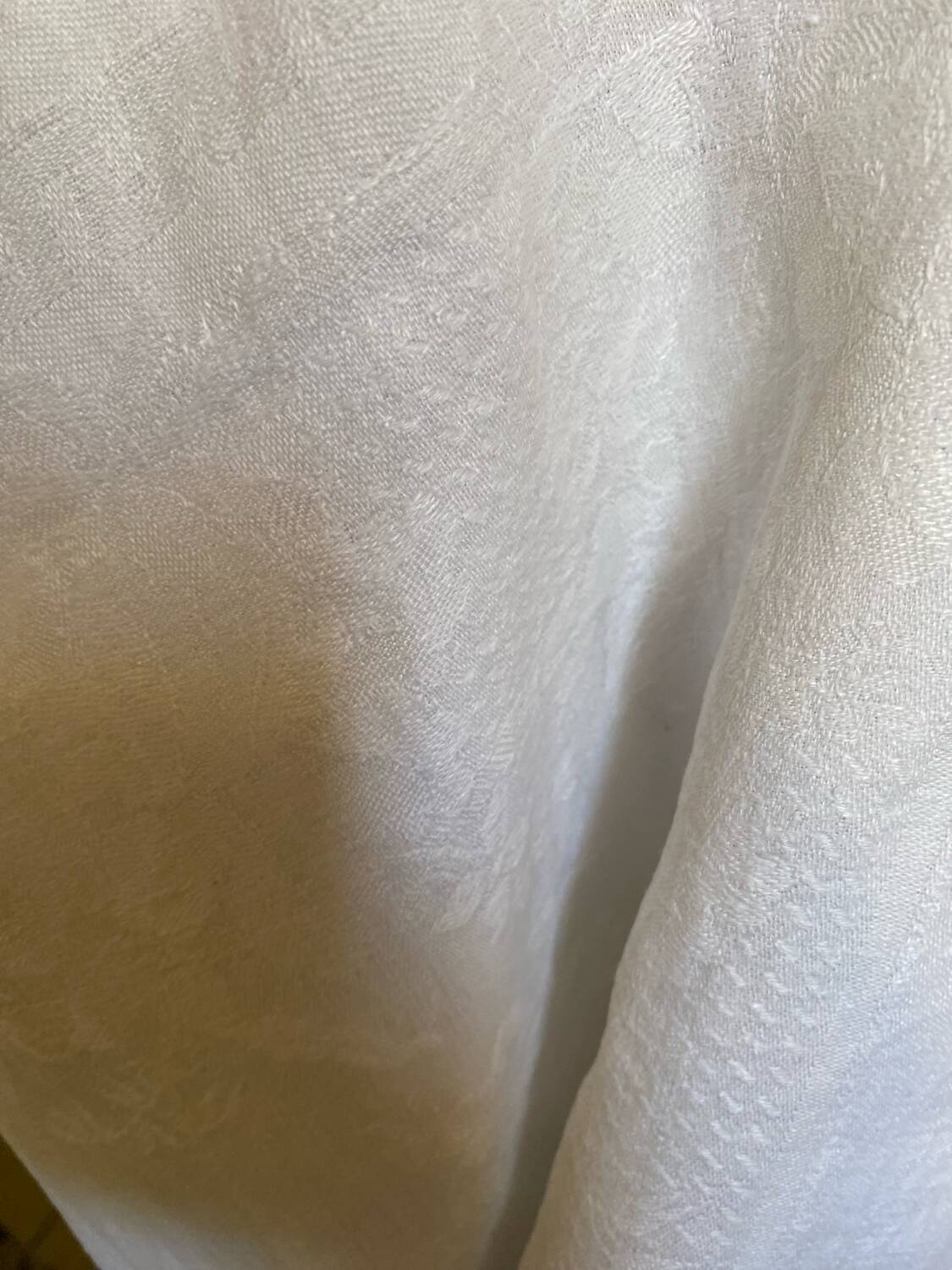 White cotton damask tablecloth, 1950s