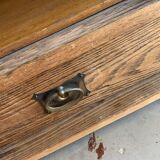 Antique hungarian oak glass and wood cabinet