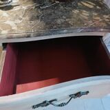 19th century curved chest of drawers with re-engraving