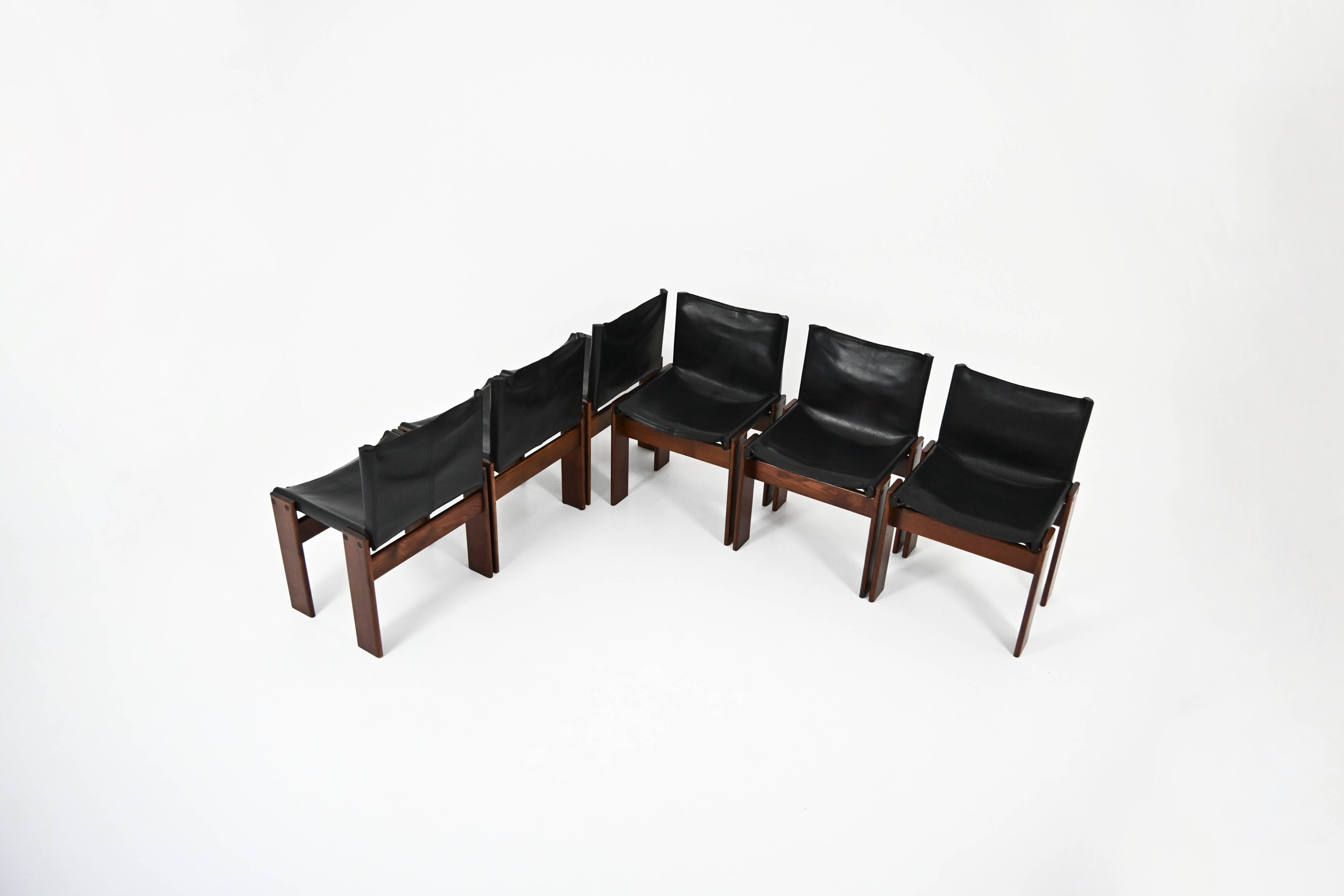 Set de 6 chaises Monk par Afra & Tobia Scarpa pour Molteni, années 1970
