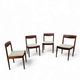 4 Scandinavian teak dining chairs / 1970s