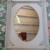 Mirror with a grey wooden frame