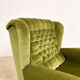 Set of two vintage original green velvet armchairs