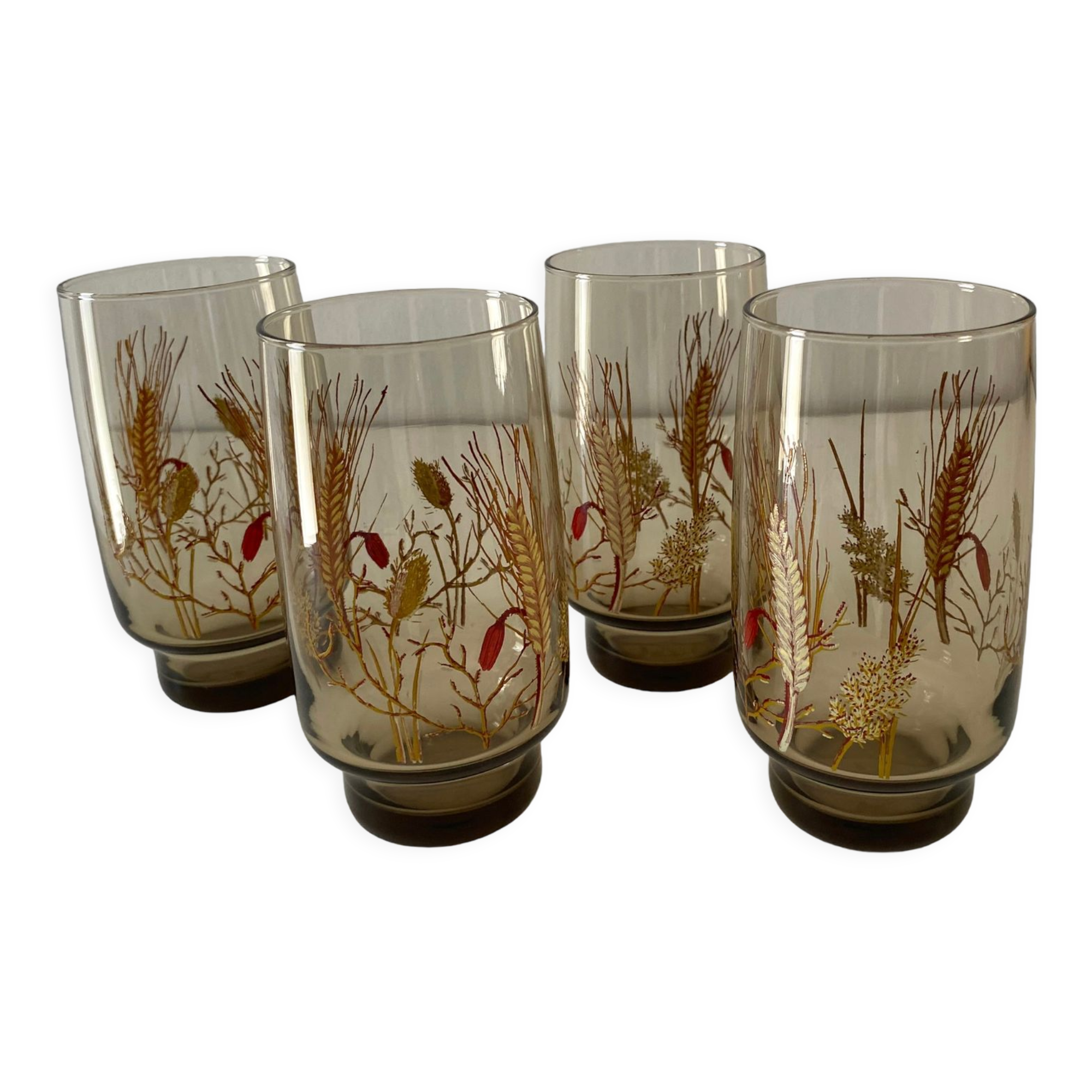 4 glasses smoked luminarc tivoli