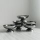 6 stainless steel dessert cups.