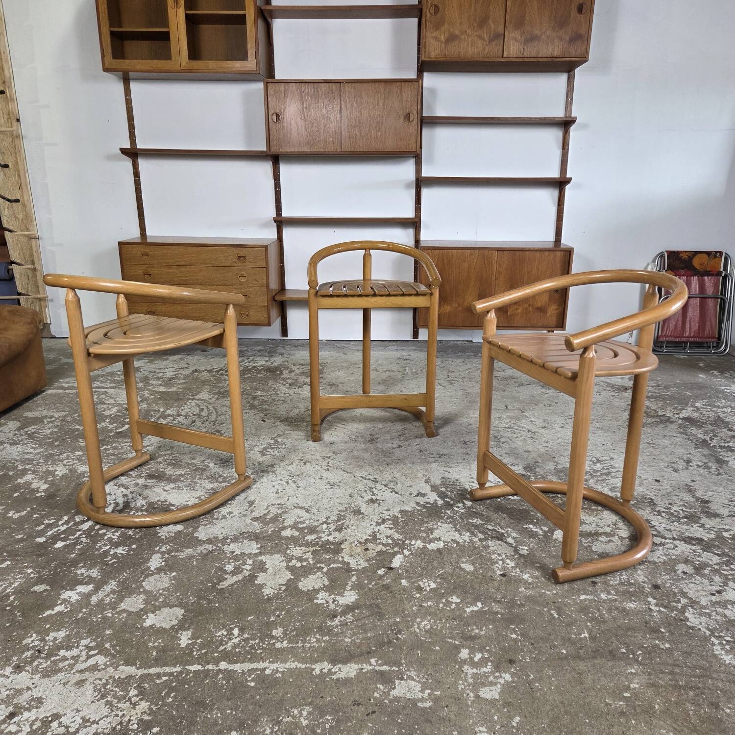 Set of 3 Almillmö bar stools, vintage 1980s German design