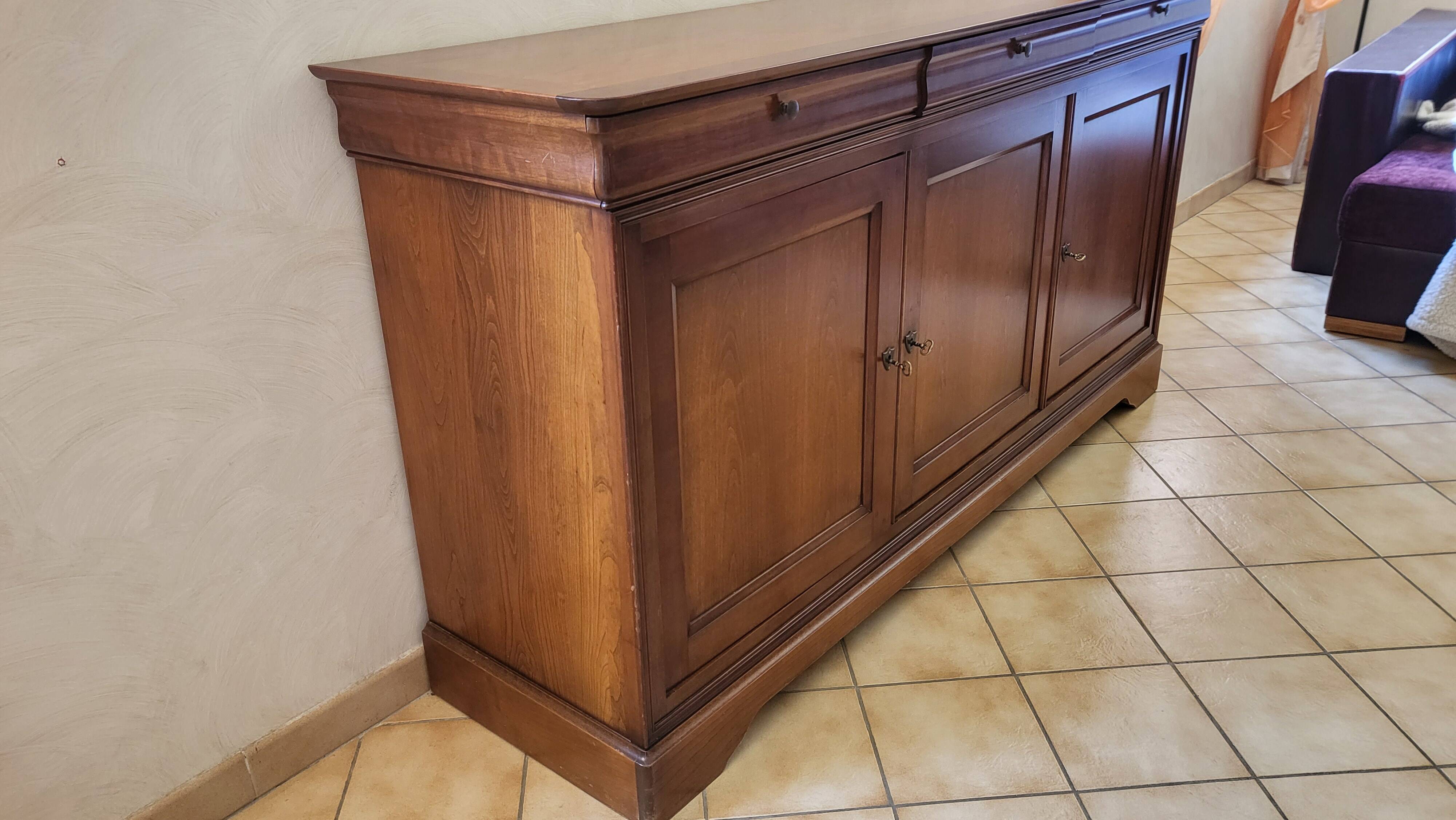 Meuble enfilade bois merisier