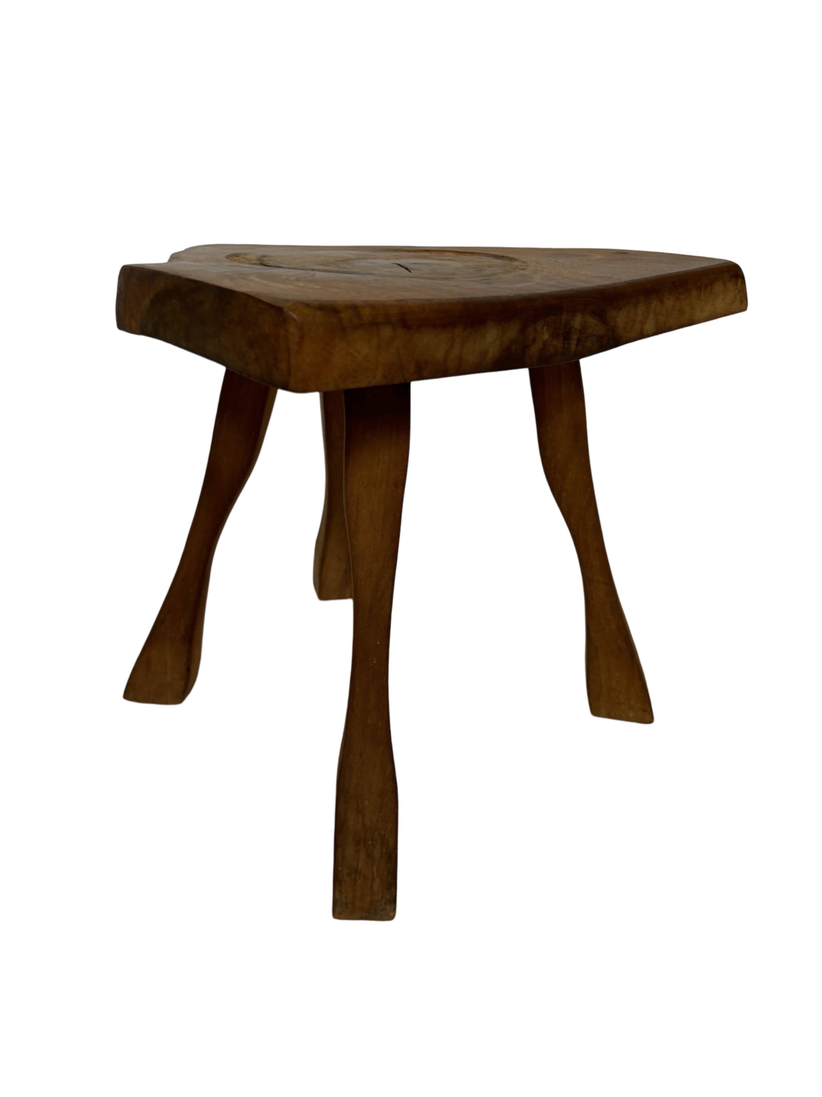 Vintage wooden side table  natural design small table