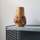Vintage brutalist hand-carved burl wood vase