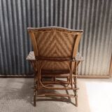 Sun lounger - Deckchair - Vintage rattan wicker lounge chair