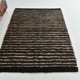 %100 Wool Handwoven Turkish Vintage Kilim Rug, 136x196 Cm