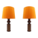 Pair of Scandinavian pine table lamps by Uno Kristiansson for Luxus