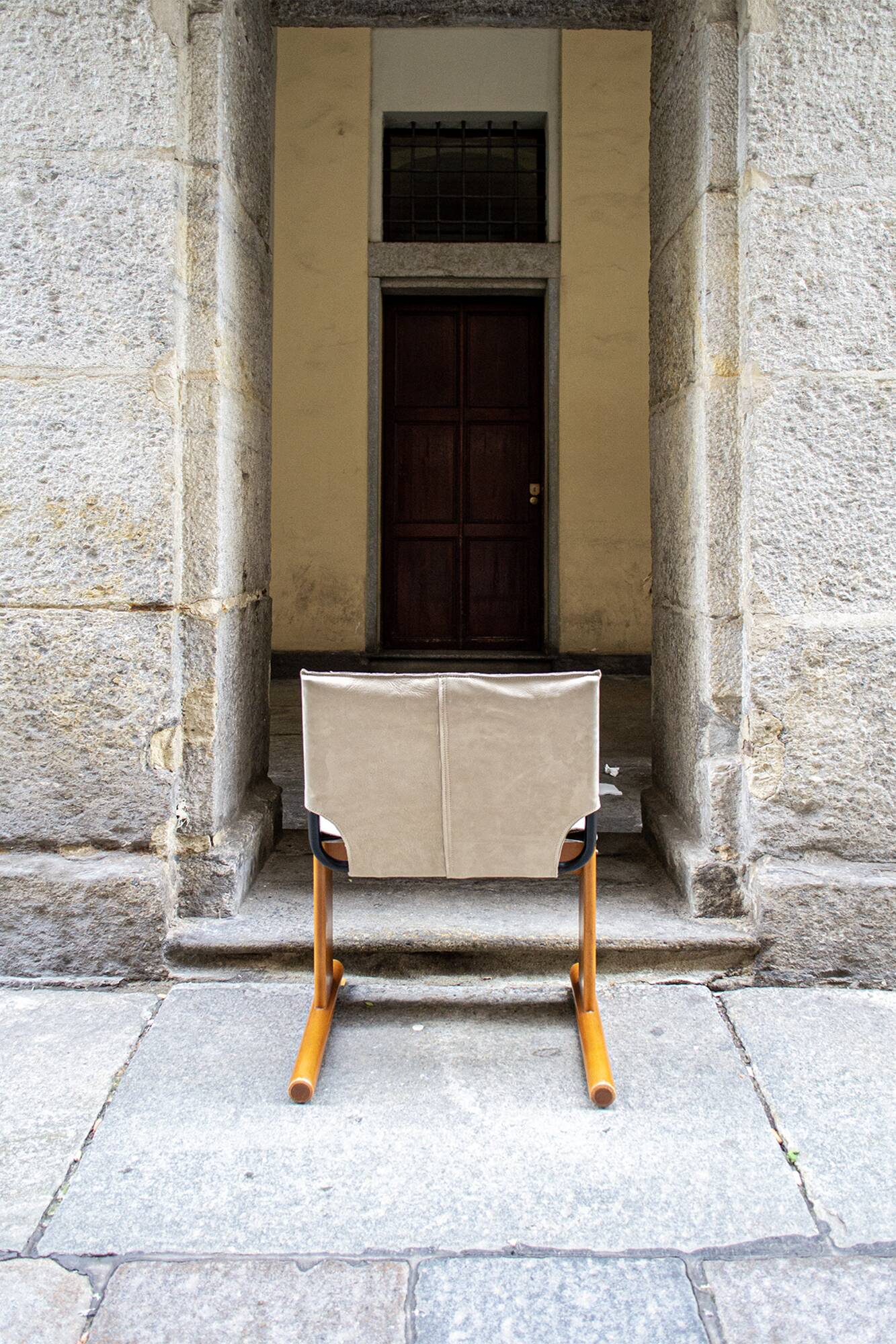 Sedie in pelle e faggio di Poliform anni '80