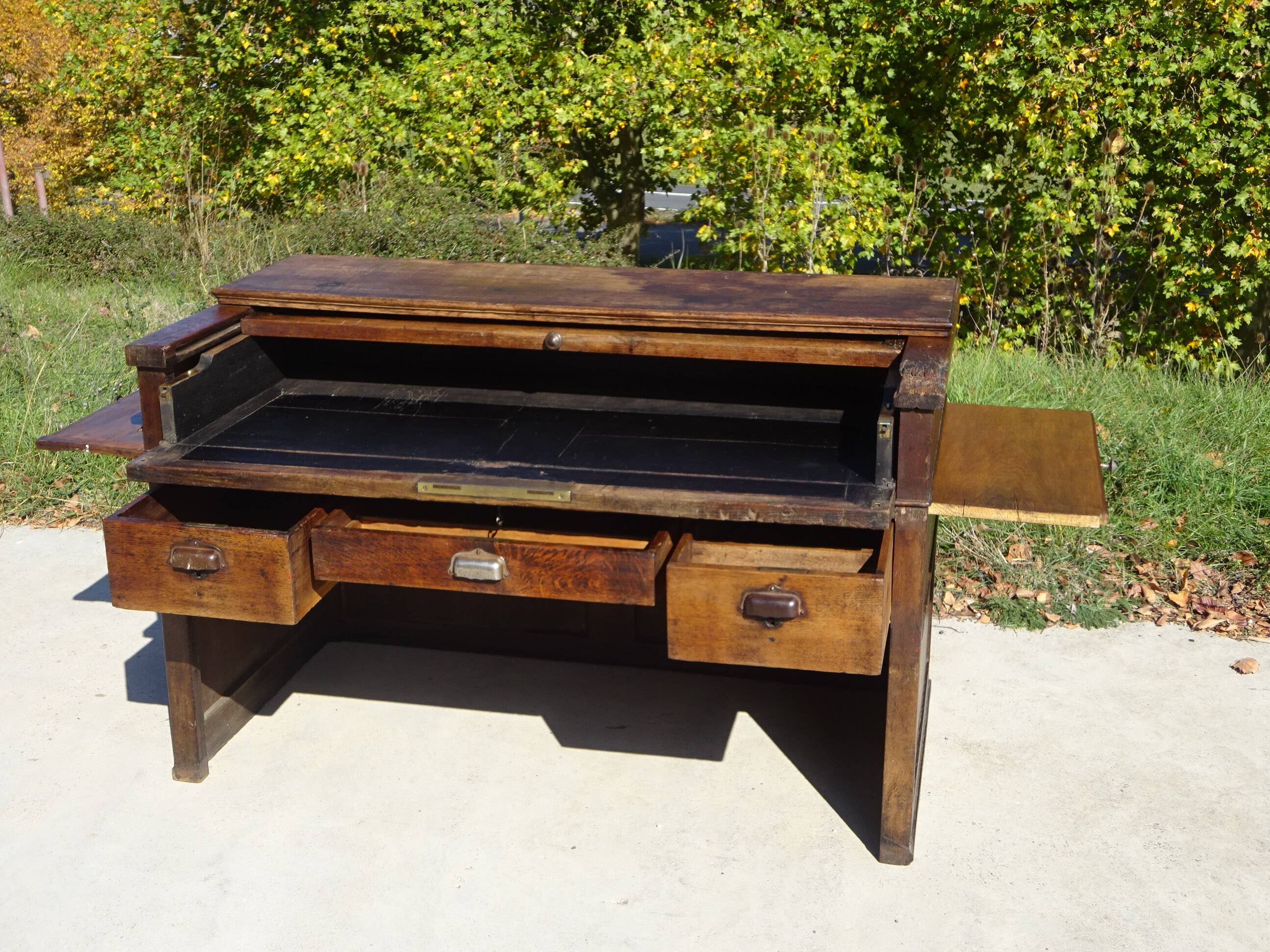 Office furniture, old glove maker's table.