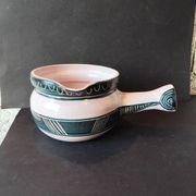 French artisan ceramics – decorative pan in Capron style – year