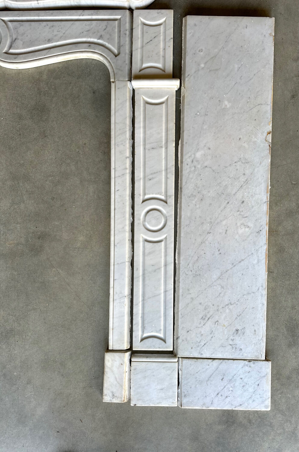 White marble fireplace