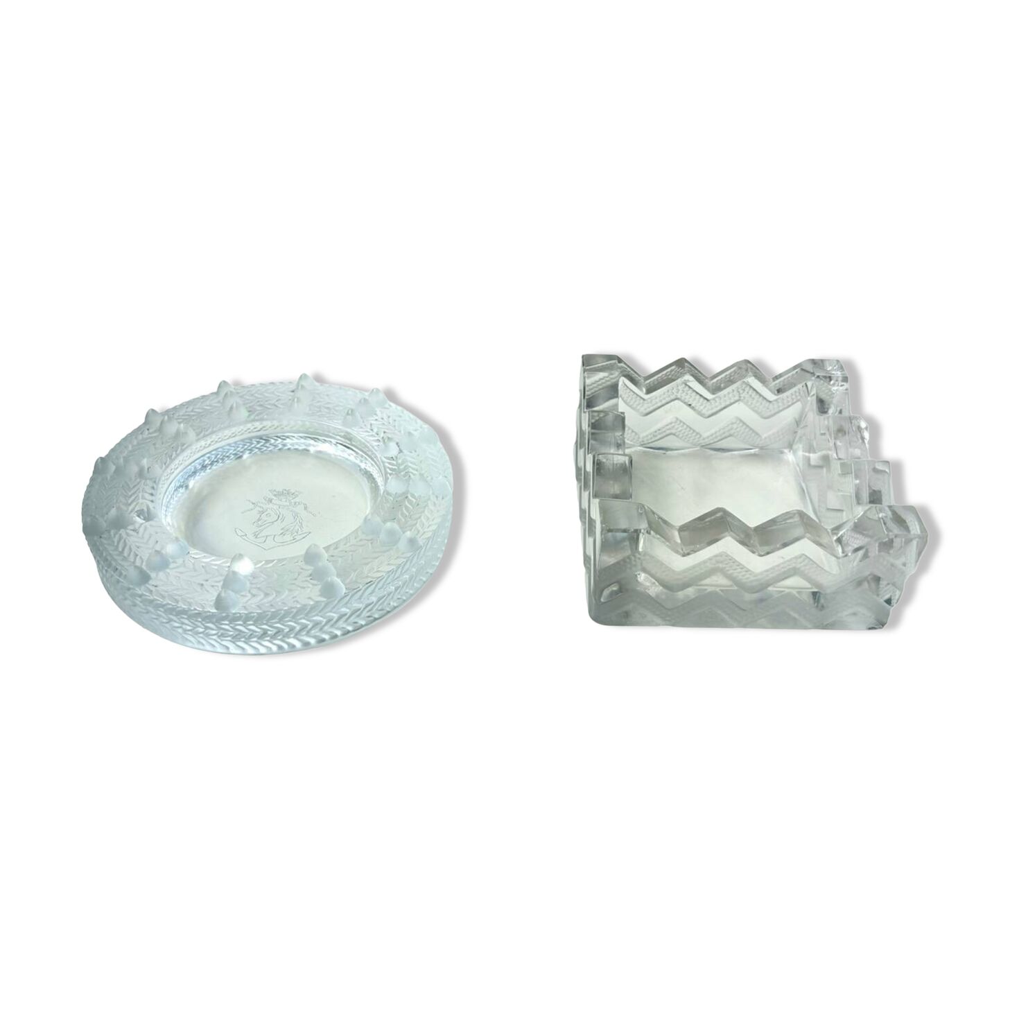 Lalique two ashtrays