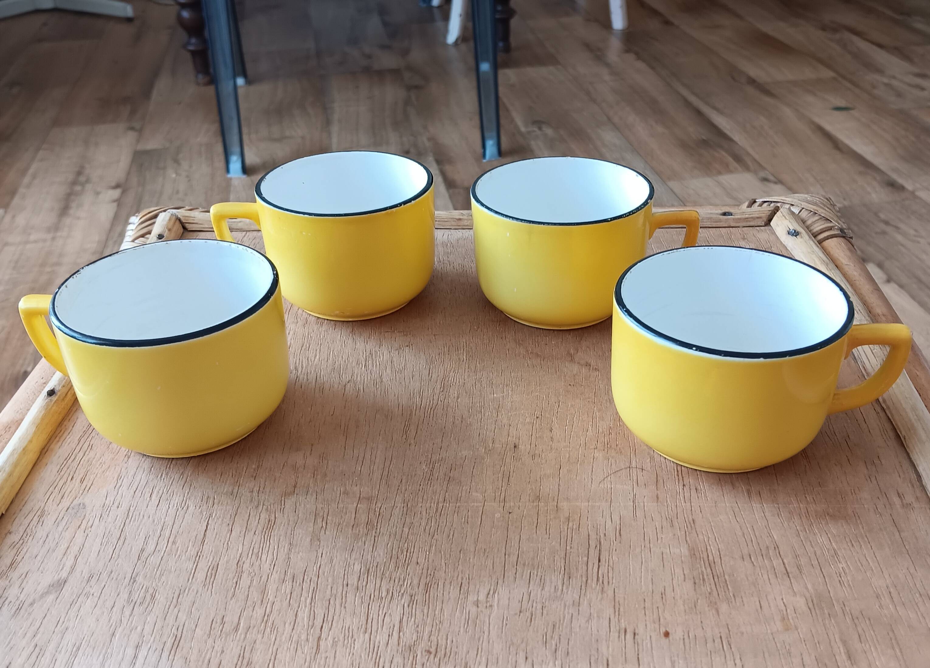 Antique coffee cups Digoin & Sarreguemines