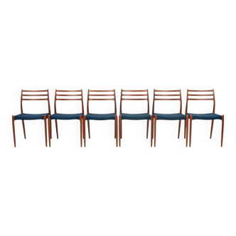 Dining Chairs Model 78 by Niels O. Møller for J.L. Møllers, 1960s, Set of 6