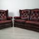 Chesterfield sofa and armchair