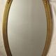 Miroir ovale en bois doré 85x43 cm