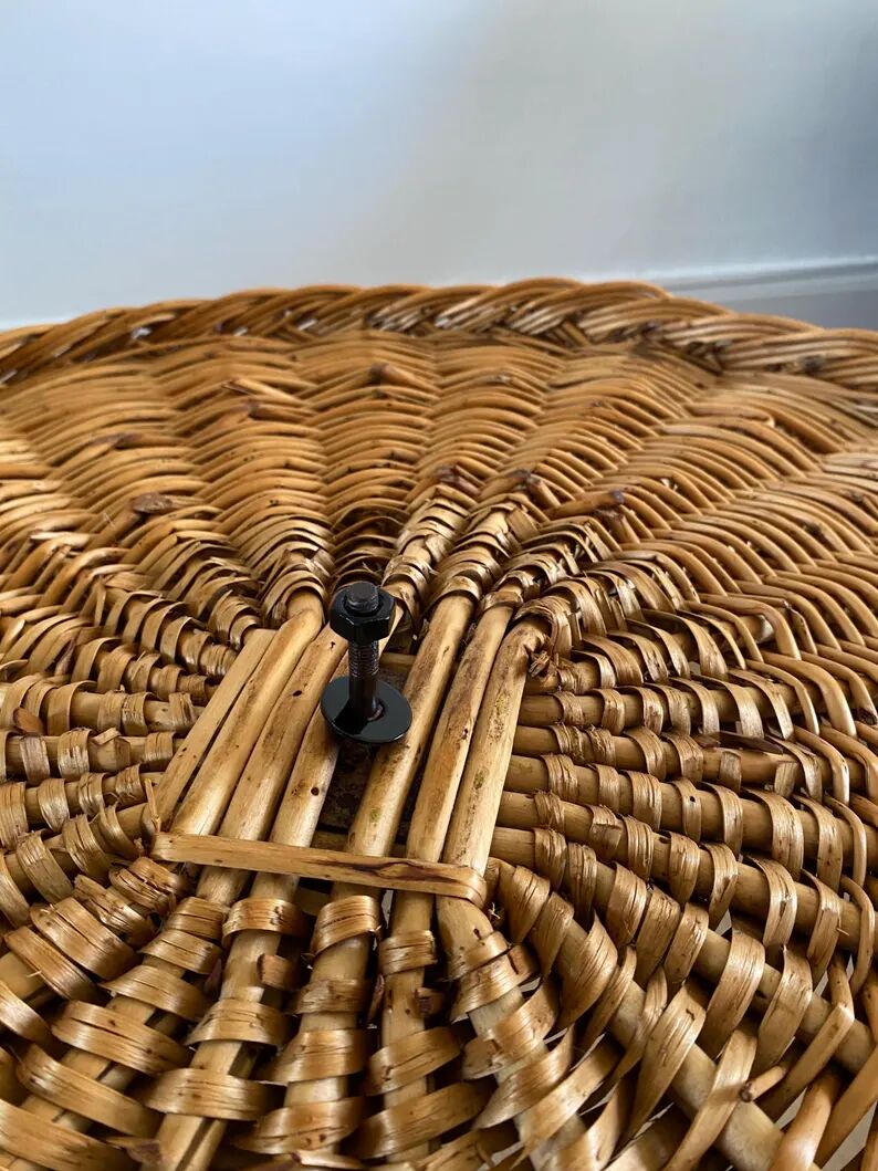 Rattan coffee table by Roberto Mango, Italy 1950s