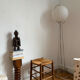 Straw seat wooden stool