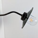 Antique wall light – Swan neck – Green enamelled sheet metal