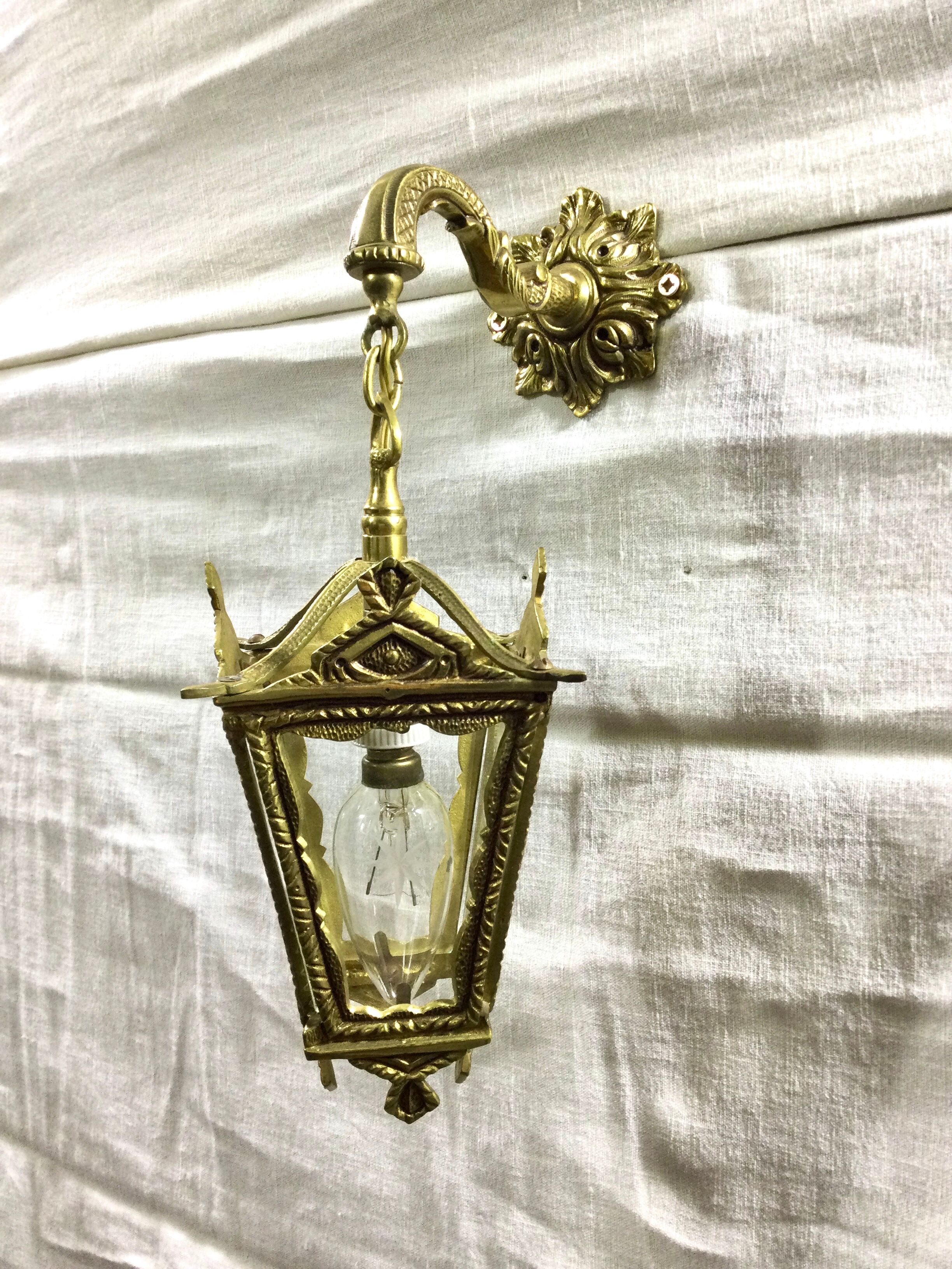 Bronze lantern with starry glasses