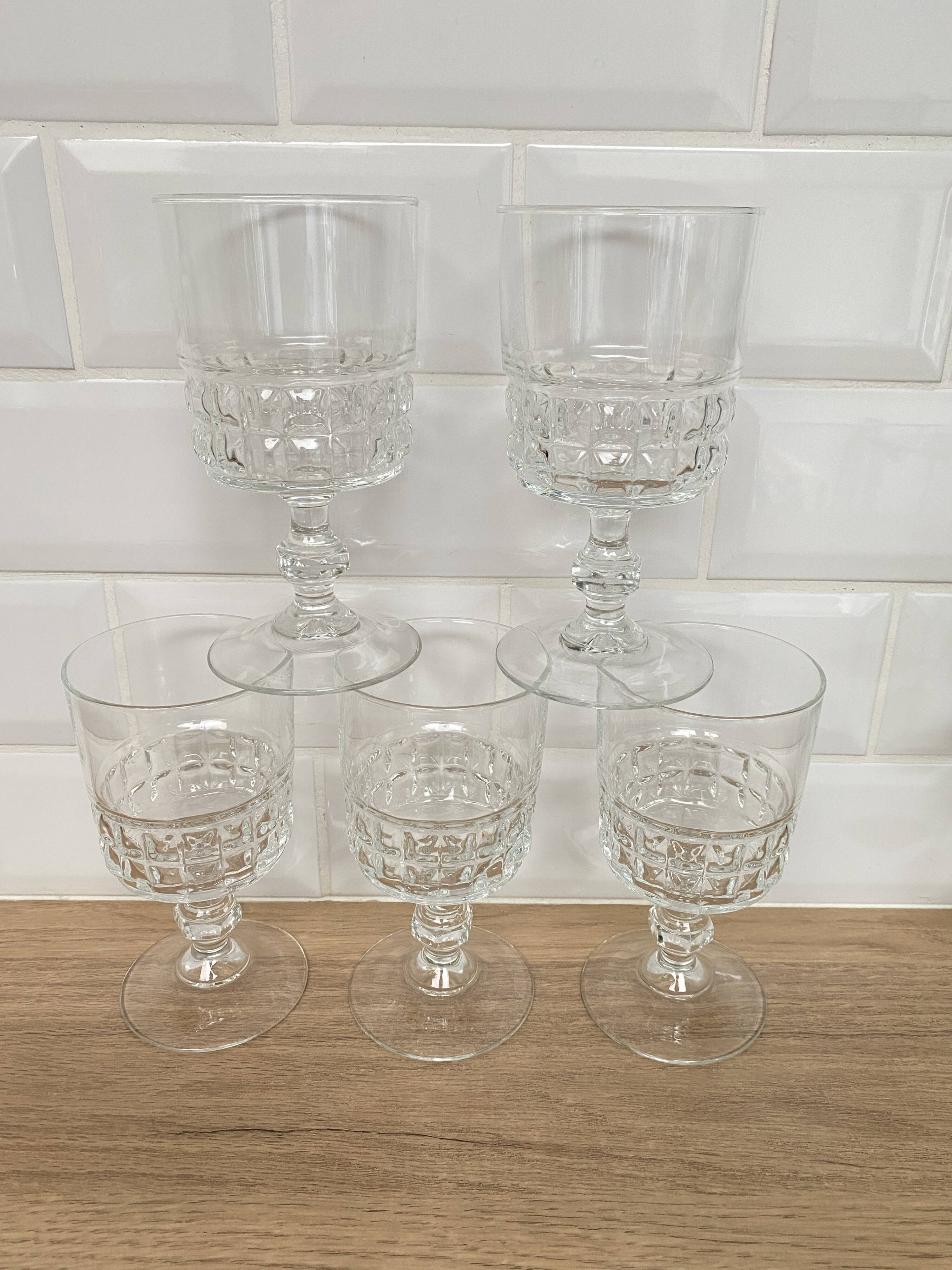 Set of 5 Luminarc Quadrille water glasses