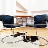 Pair of Italian leather chairs