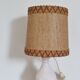 Lampe en verre et jute vintage