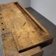 Vintage workbench with vise, Czechoslovakia, 1950s