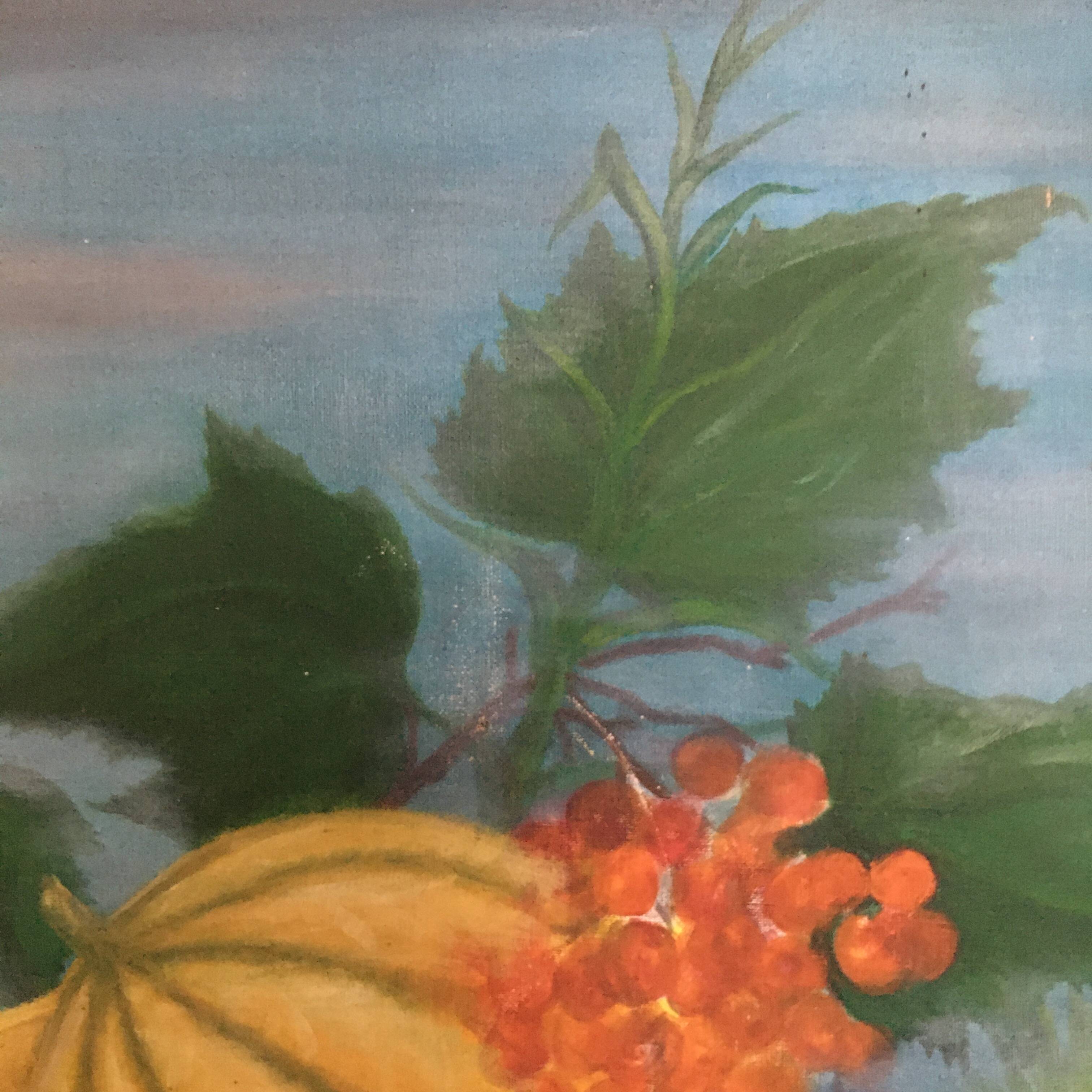 Large unfinished still life painting