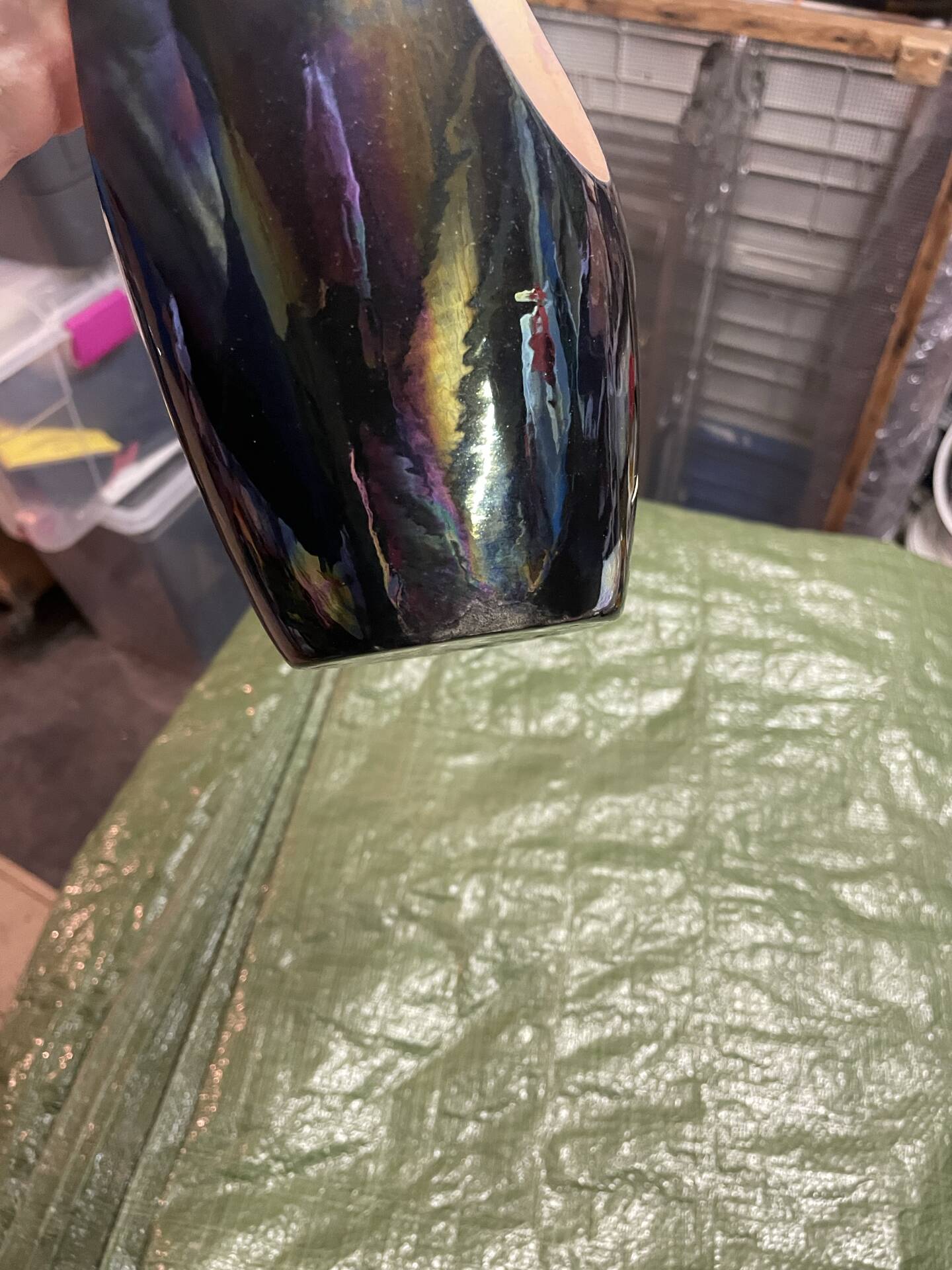 Ceramic vase signed Tess