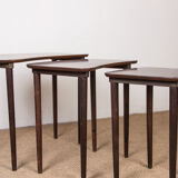 Set of 3 nesting tables "beans" danish rosewood 1960