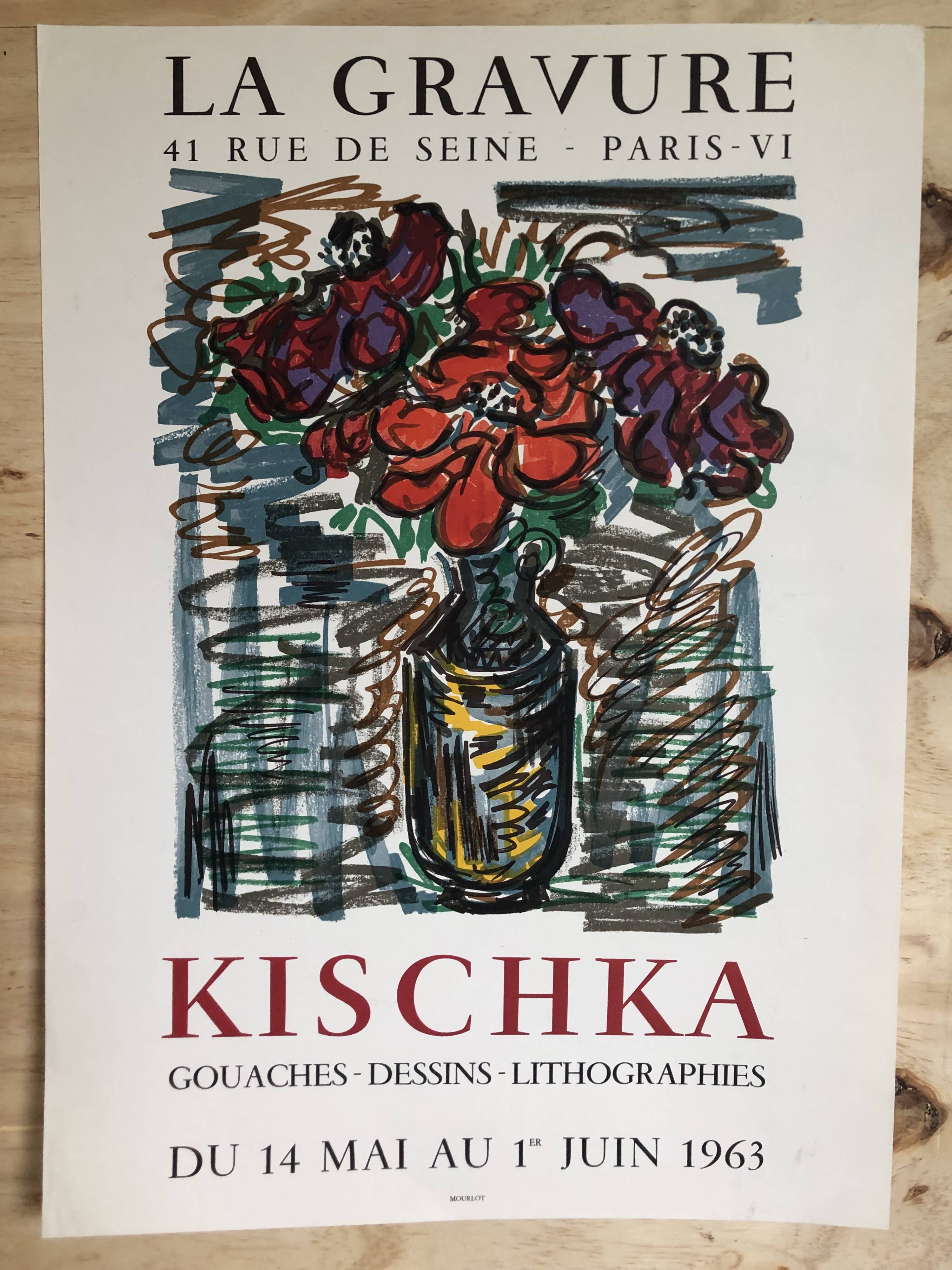 Poster Kischka La Gravure Paris 1963