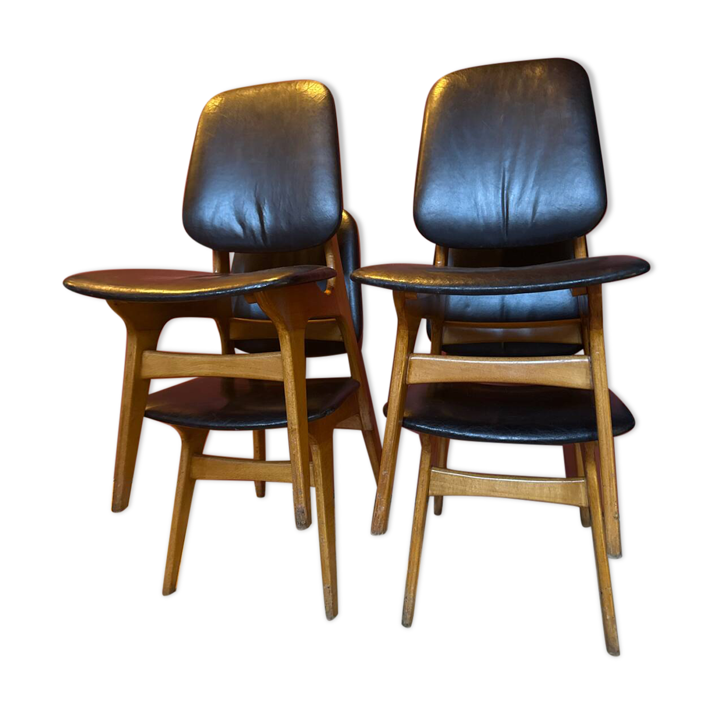 4 Art Deco chairs attributed to Selmersheim Paris, circa 1930.
